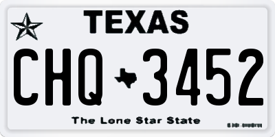 TX license plate CHQ3452