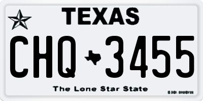 TX license plate CHQ3455