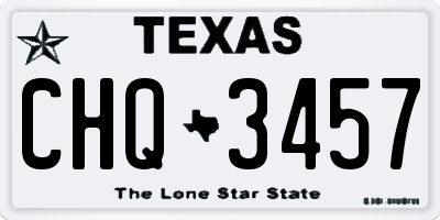 TX license plate CHQ3457