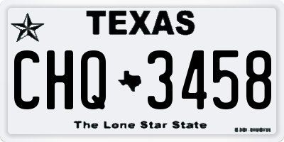 TX license plate CHQ3458