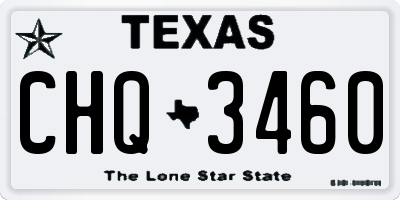 TX license plate CHQ3460