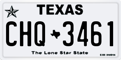 TX license plate CHQ3461