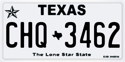 TX license plate CHQ3462