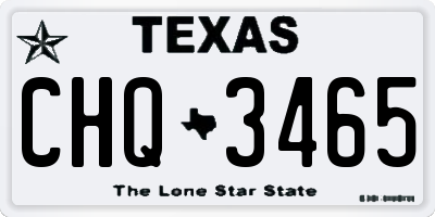 TX license plate CHQ3465