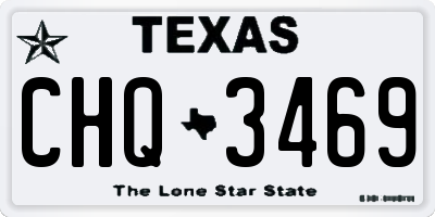 TX license plate CHQ3469