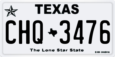 TX license plate CHQ3476