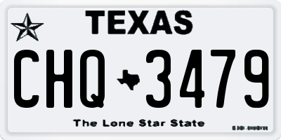 TX license plate CHQ3479