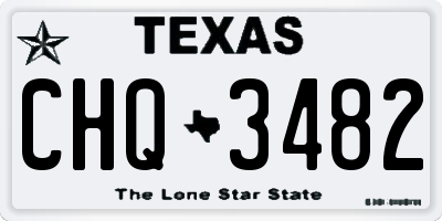 TX license plate CHQ3482