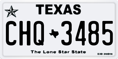 TX license plate CHQ3485