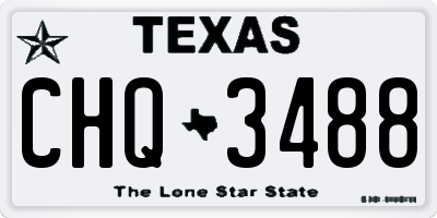 TX license plate CHQ3488