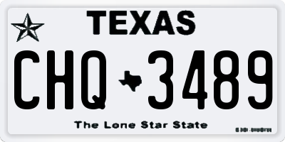 TX license plate CHQ3489