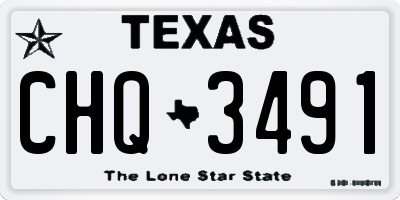 TX license plate CHQ3491
