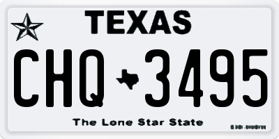 TX license plate CHQ3495