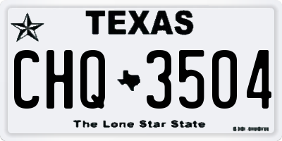 TX license plate CHQ3504