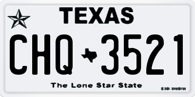 TX license plate CHQ3521