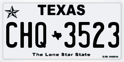 TX license plate CHQ3523