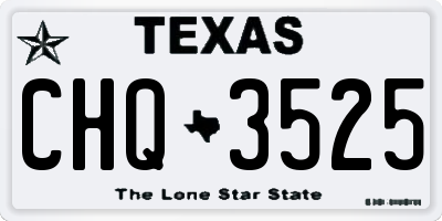 TX license plate CHQ3525