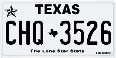TX license plate CHQ3526