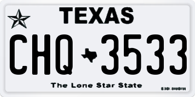 TX license plate CHQ3533