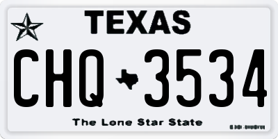 TX license plate CHQ3534