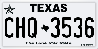 TX license plate CHQ3536