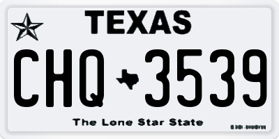 TX license plate CHQ3539