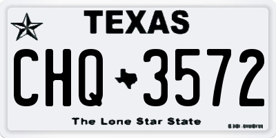 TX license plate CHQ3572
