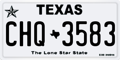 TX license plate CHQ3583