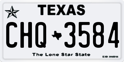 TX license plate CHQ3584