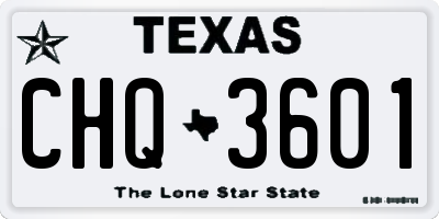 TX license plate CHQ3601