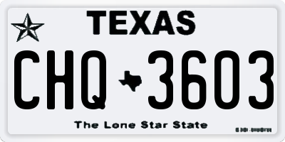 TX license plate CHQ3603