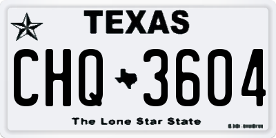 TX license plate CHQ3604
