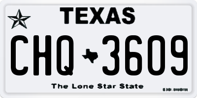 TX license plate CHQ3609