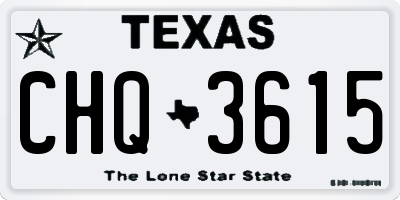 TX license plate CHQ3615