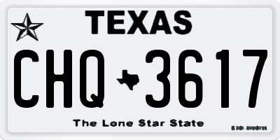 TX license plate CHQ3617