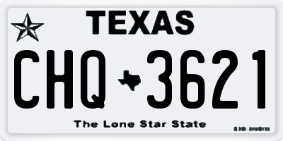 TX license plate CHQ3621