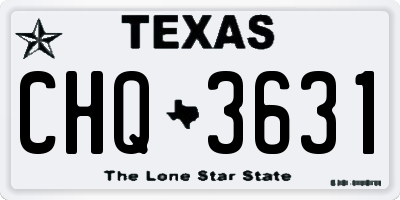 TX license plate CHQ3631