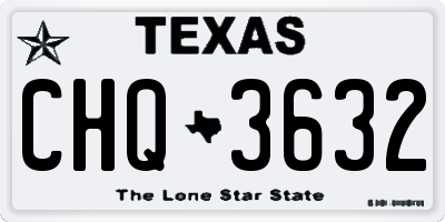 TX license plate CHQ3632