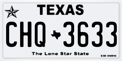 TX license plate CHQ3633