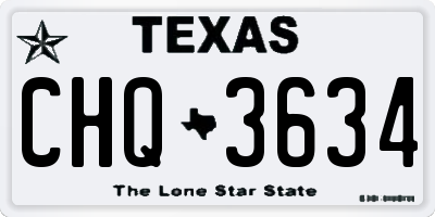 TX license plate CHQ3634
