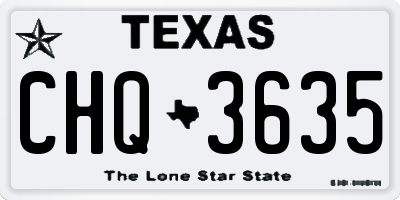 TX license plate CHQ3635