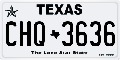TX license plate CHQ3636