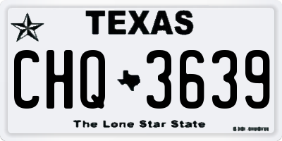 TX license plate CHQ3639