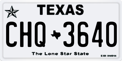 TX license plate CHQ3640