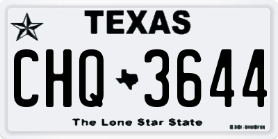 TX license plate CHQ3644