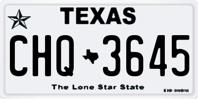 TX license plate CHQ3645