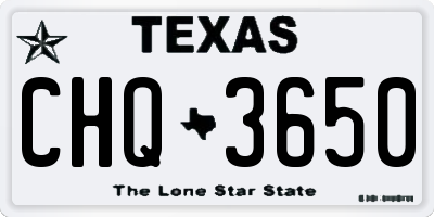 TX license plate CHQ3650