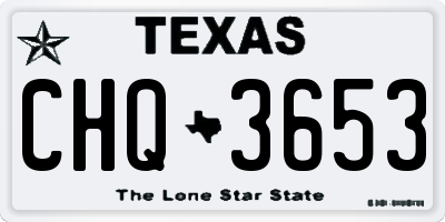 TX license plate CHQ3653