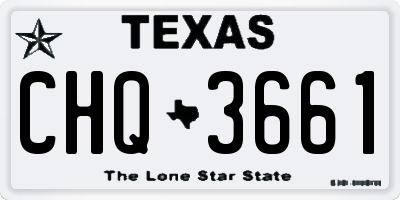 TX license plate CHQ3661