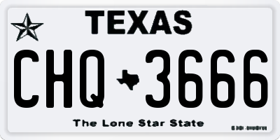TX license plate CHQ3666